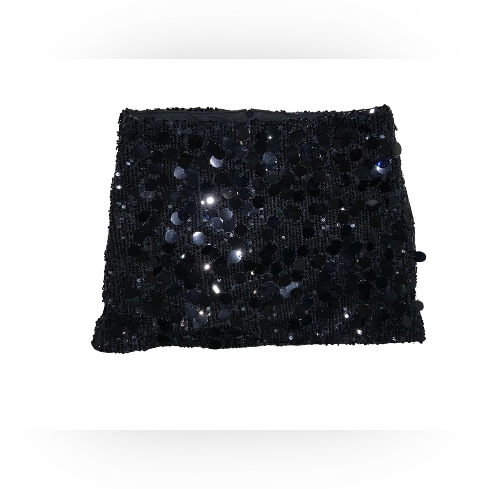 Black Sequined Mini Skirt